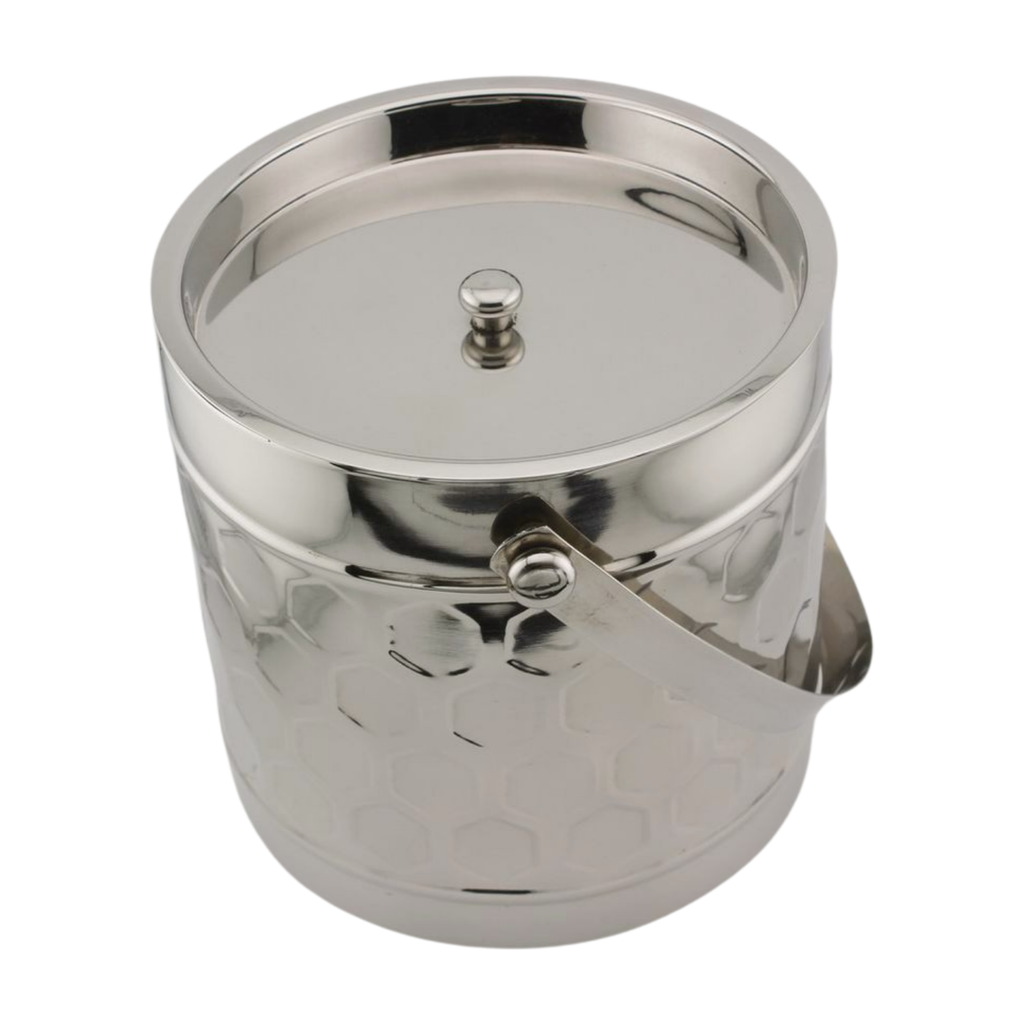 3 Qt Insulated Stainless Steel Ice Bucket with Lid and Tongs