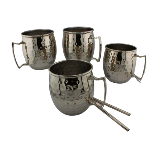 [DCBW_002] Stainless Steel Moscow Mule Mugs Set of 4 With Metal Straw