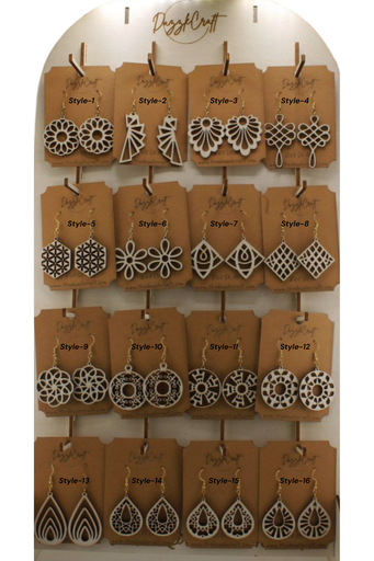 [DCWP_001] Laser Cut Pair of Wood Earrings
