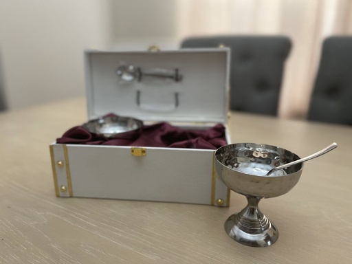 [DCTT_037] Stainless Steel Dessert Cup Set of 2 in White and Gold Wood Box